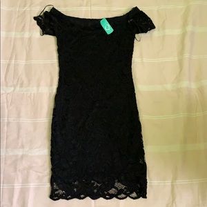 Black off the shoulder dress